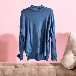 Anrabess Long Sleeve Turtle Neck Cozy Soft‎ Sweater High Low Size Large